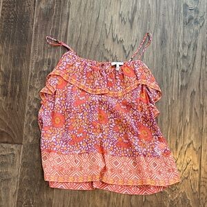 Joie Orange and Pink Floral Camisole